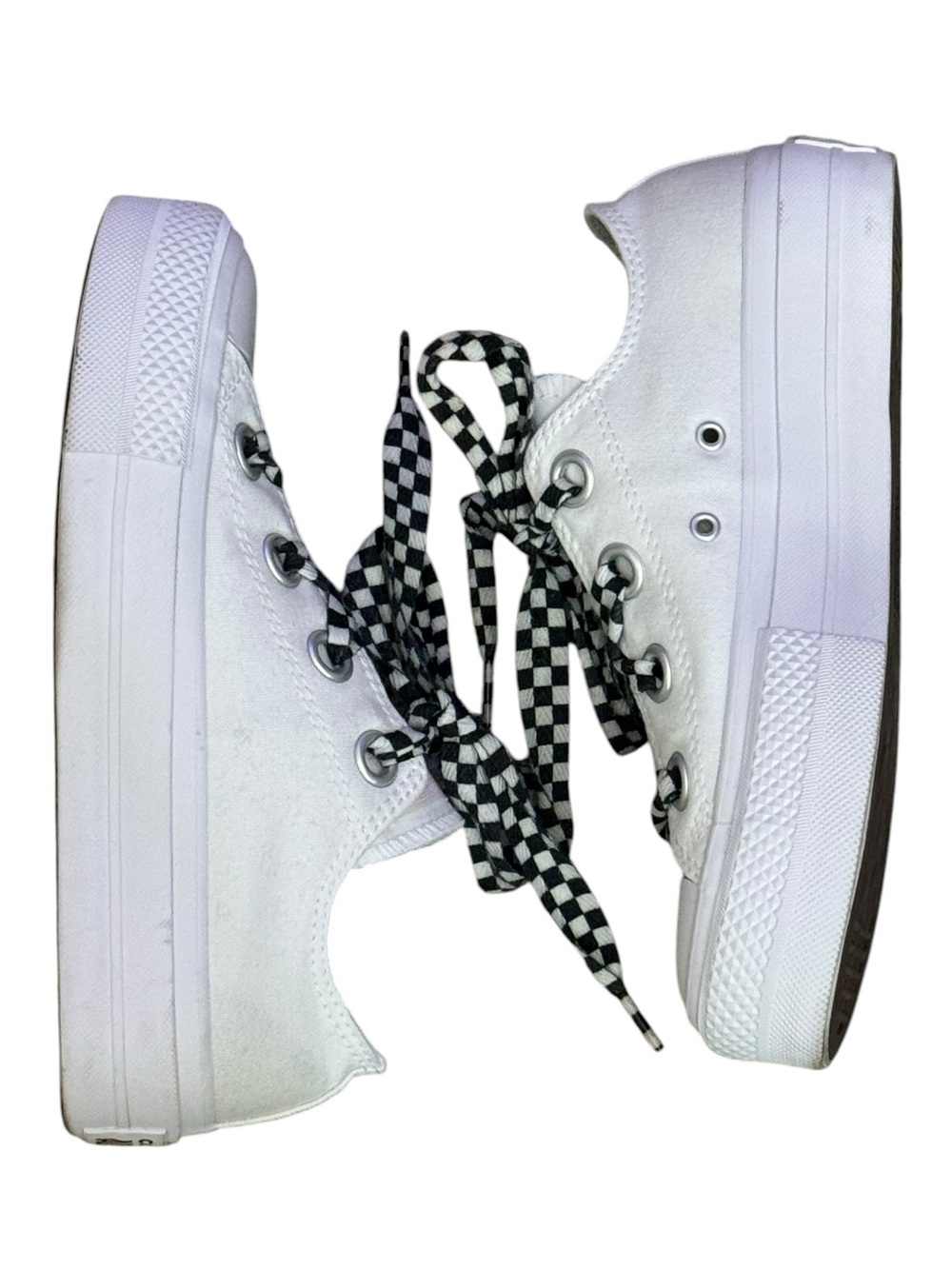 CONVERSE CHUCK TAYLOR All Star Lift Platform Sneakers W/ Checkered Laces EU 37.5 - Picture 10 of 16